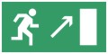 Эвакуационные знаки безопасности ГОСТ Р 12.4.026-2001: Направление к эвакуационному выходу направо вверх